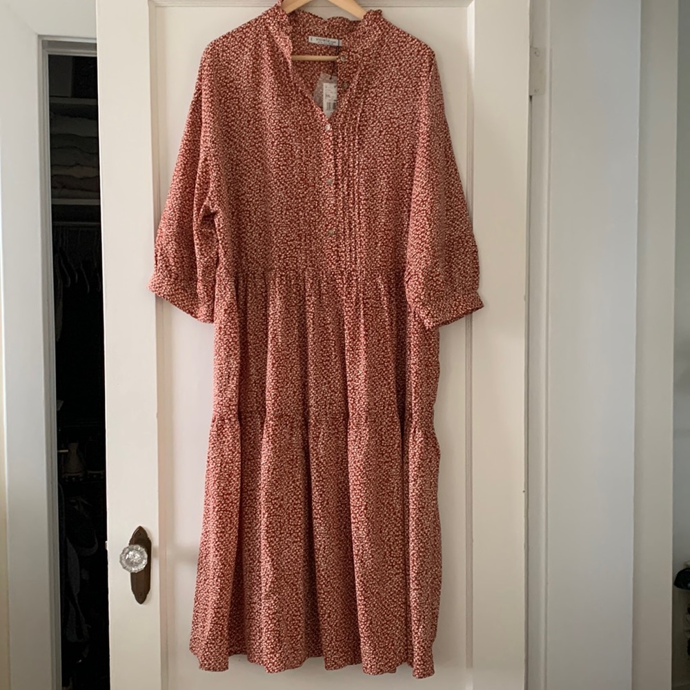 Red floral midi dress. Mango. New with tags. Size 18